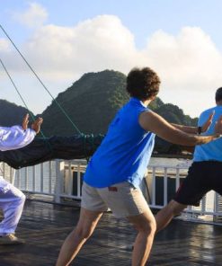 practice tai chi at halong bay