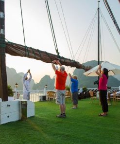 tai chi lesson at halong bay